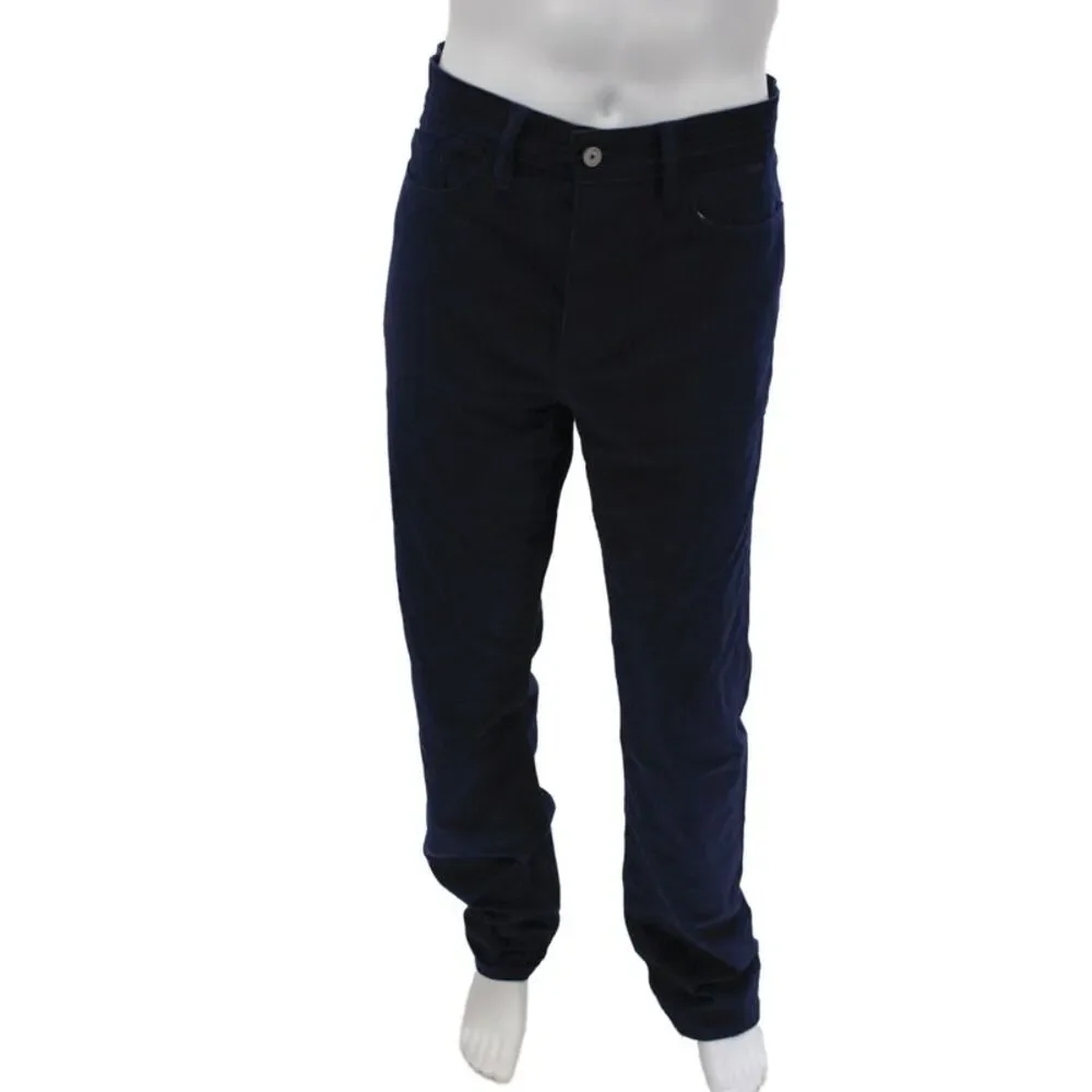 Gustin Mens Straight Striped Blue Cotton Jeans Button Size 36